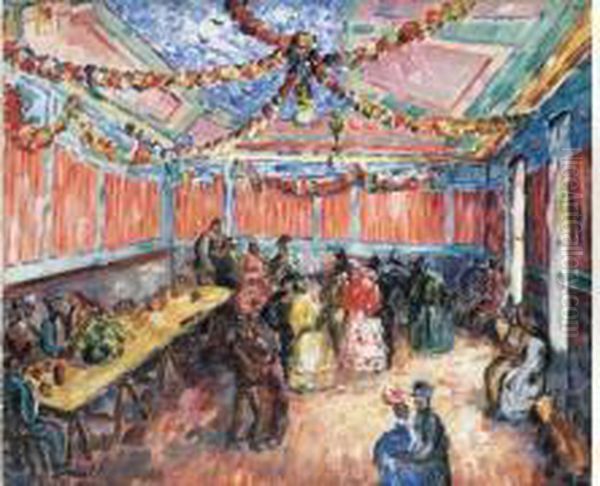 Signee En Bas A Gauche, Le Bal, [1925] ; 60 X 72,5 Cm Oil Painting by Eugene Dabit