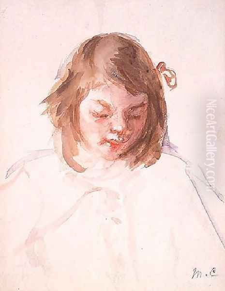 Head of Francoise Looking Down (no.4) Oil Painting by Mary Cassatt