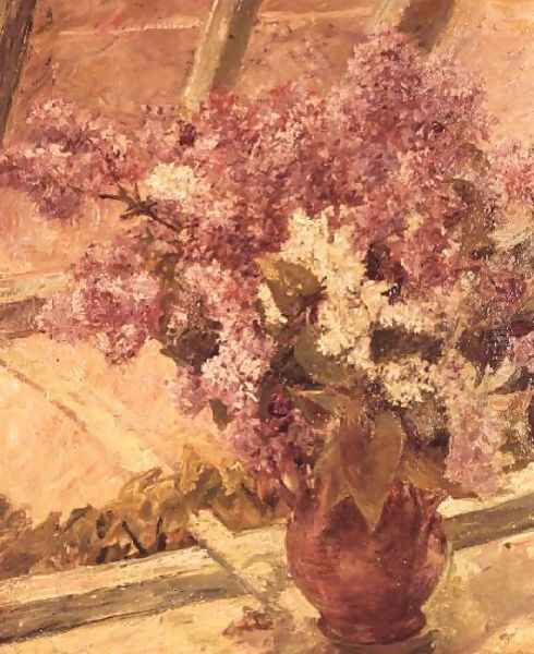 Vase of Lilac, c.1889 Oil Painting by Mary Cassatt