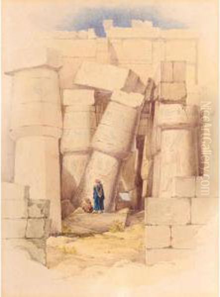 The Hall Built By Tathmosis Iii In The Great Temple Of Amon Karnak, Luxor Oil Painting by Richard Dadd