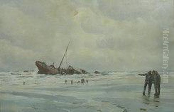 The Wreck Of The Sylvia 1895 Oil Painting by Ernst Dade