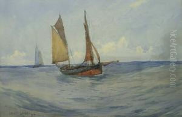 Scarborough Yawl Oil Painting by Ernst Dade