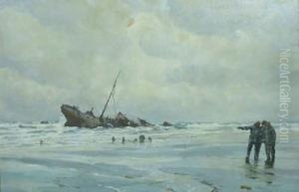 The Wreck Of The Sylvia Oil Painting by Ernst Dade