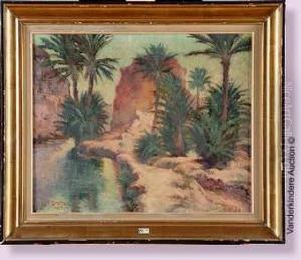 Coin D'oasis A Biskra (algerie) Oil Painting by Antoine Daens