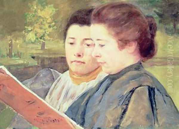 Women Reading Oil Painting by Mary Cassatt