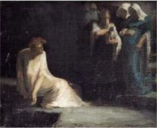 L'ange Et Les Saintes Femmes Au Tombeau Oil Painting by Pascal-Adolphe-Jean Dagnan-Bouveret