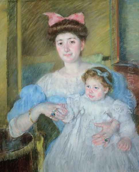 The Countess Morel d'Arleux and her Son, c.1906 Oil Painting by Mary Cassatt