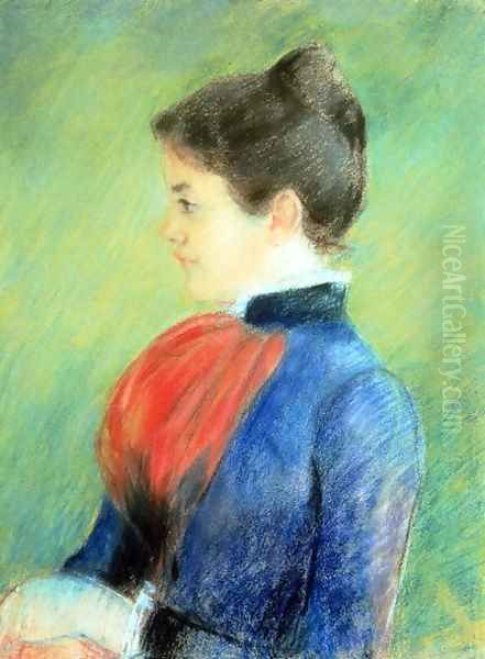 Profile of a Woman Wearing a Jabot Oil Painting by Mary Cassatt