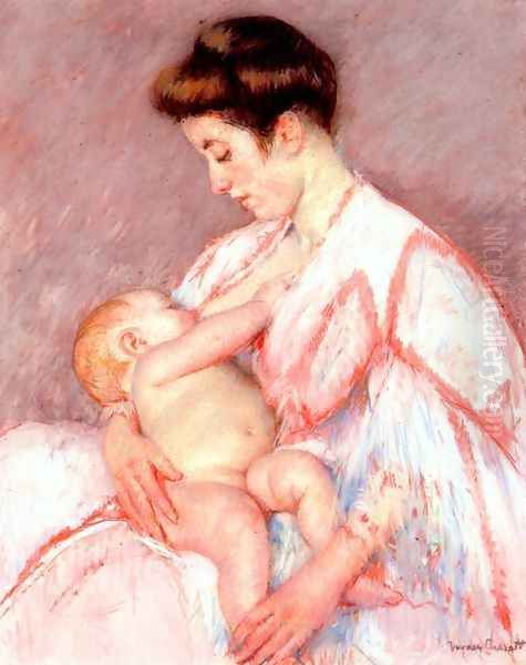 Baby John Being Nursed Oil Painting by Mary Cassatt