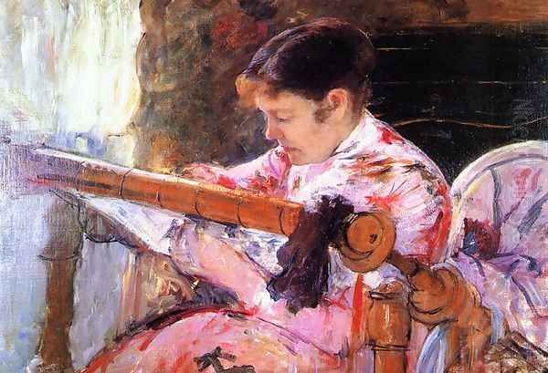 Lydia at the Tapestry Loom Oil Painting by Mary Cassatt