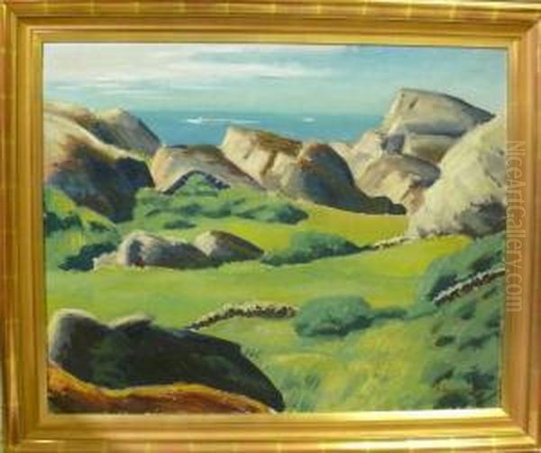 Landskap. Oil Painting by Ewald Albin Filip Dahlskog