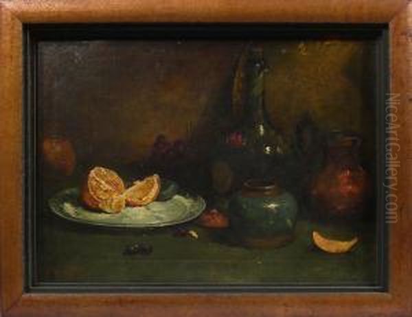 Still Life With Orange Oil Painting by Elliott Daingerfield