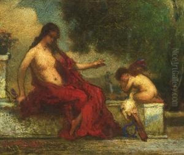 Allegorical Scene Oil Painting by Elliott Daingerfield