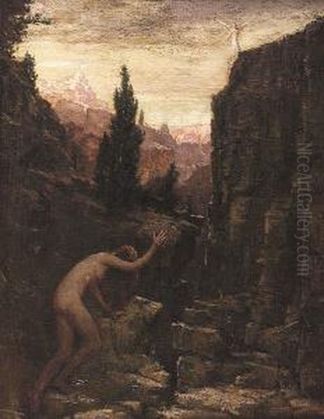 Spirit Of The Canyon Oil Painting by Elliott Daingerfield