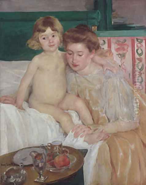 Mother and Child (Baby Getting Up from His Nap) Oil Painting by Mary Cassatt