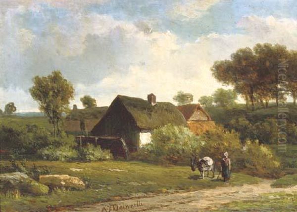 The Little Farm Oil Painting by Alexander Joseph Daiwaille