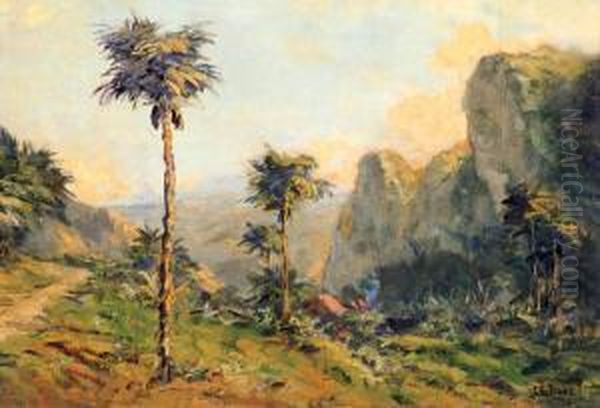 Mountain View Oil Painting by Carel Lodewijk, Dake Jr.