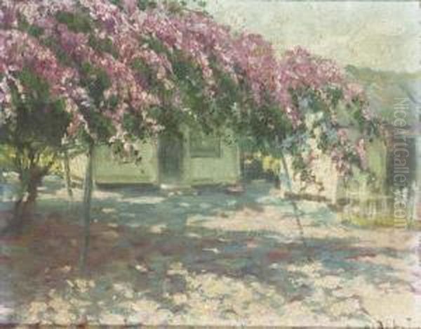 Blossoming Tree In A Kampung Oil Painting by Carel Lodewijk, Dake Jr.