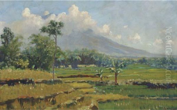 Landschap In West Java (gedeh) Oil Painting by Carel Lodewijk, Dake Jr.