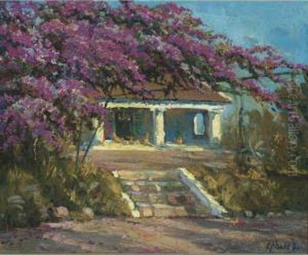 House Behind Tree Oil Painting by Carel Lodewijk, Dake Jr.