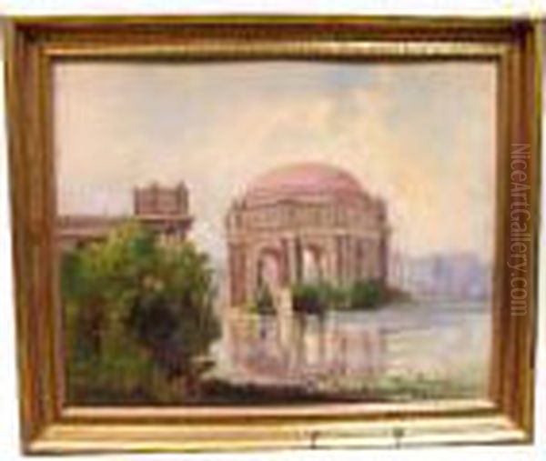 A View Of The Palace Of Fine Arts, San Francisco, California Oil Painting by Tilden Dakin