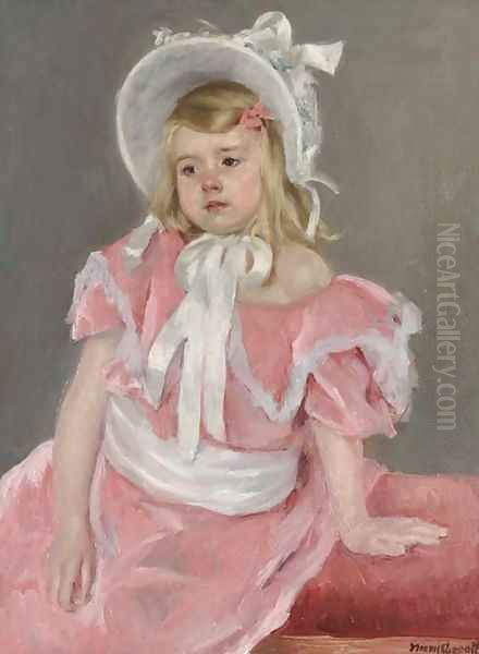 Sara Seated, Leaning on Her Left Hand Oil Painting by Mary Cassatt