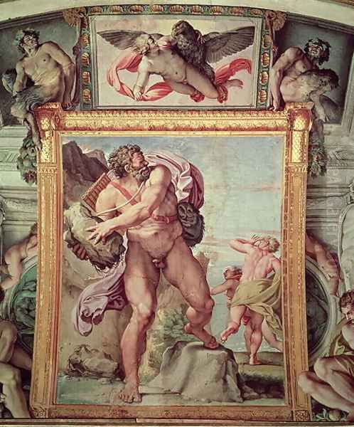 Polyphemus Attacking Acis and Galatea, 1597-1604 (detail) Oil Painting by Annibale Carracci