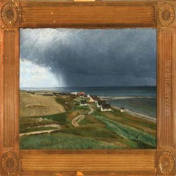 View From Hundested Coast Oil Painting by Hans Mathias Dall