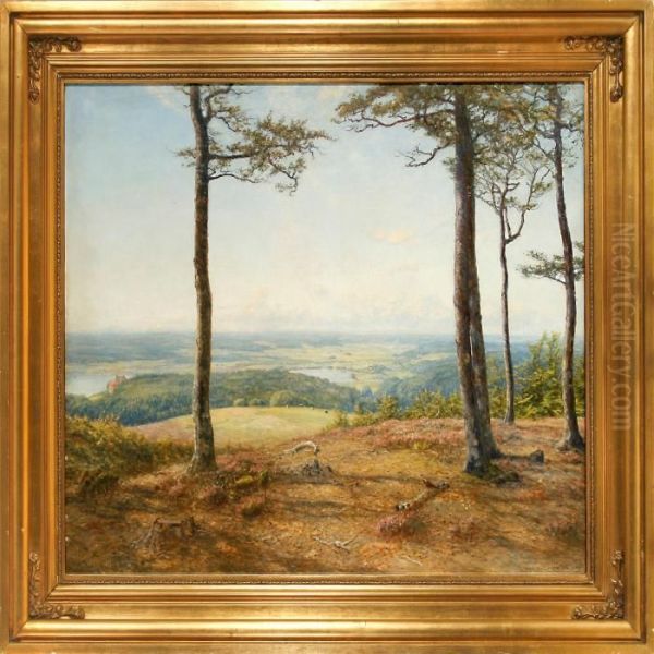 A Danish Summer Landscape Oil Painting by Hans Mathias Dall