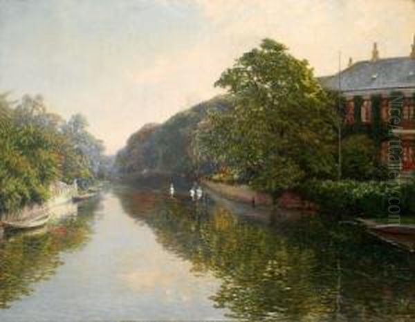 Fra Odense Oil Painting by Hans Mathias Dall