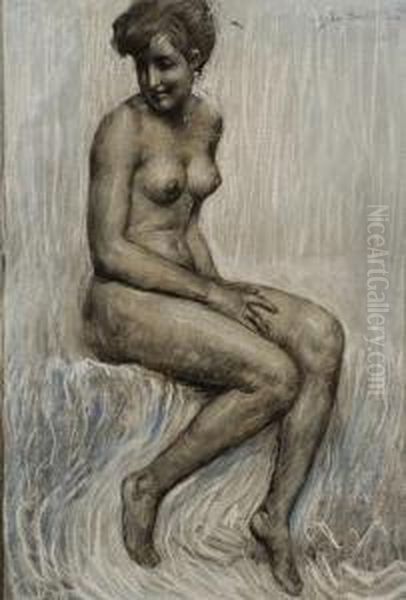 Nudo Femminile Oil Painting by Angelo Dall'Oca Bianca