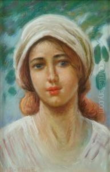 Carollina Oil Painting by Angelo Dall'Oca Bianca