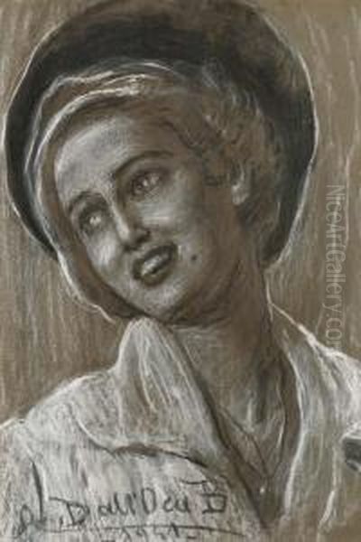 Figura Femminile - 1941 Oil Painting by Angelo Dall'Oca Bianca