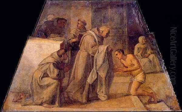 San Diego de Alcala receives the Franciscan habit Oil Painting by Annibale Carracci