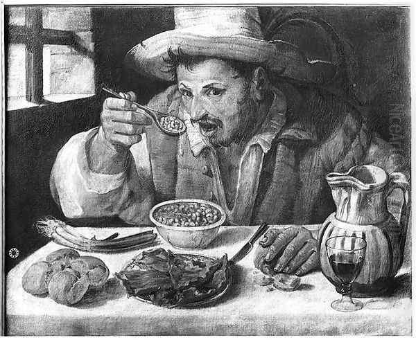 The Bean Eater, c.1583-84 Oil Painting by Annibale Carracci