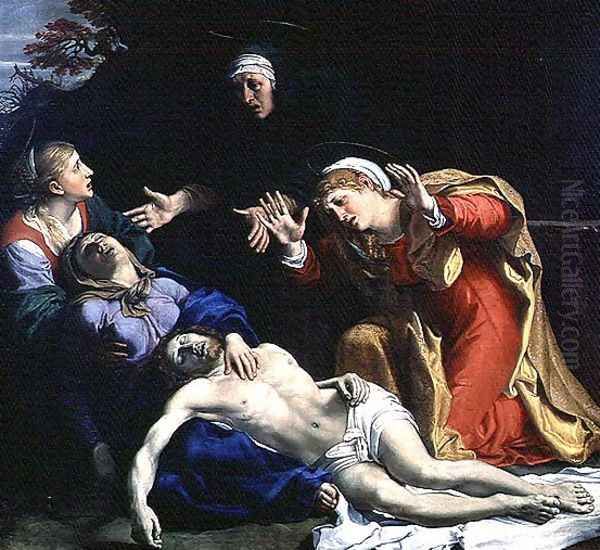 The Dead Christ Mourned ('The Three Maries'), c.1604 Oil Painting by Annibale Carracci