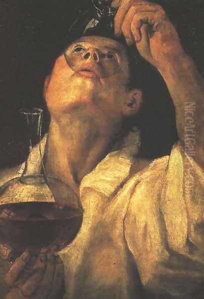 Portrait of a Man Drinking, c.1581-84 Oil Painting by Annibale Carracci