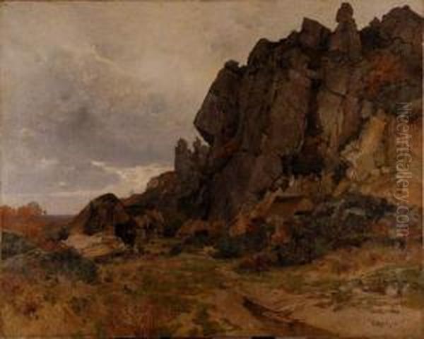 Paysage Aux Rochers Oil Painting by Emile Charles Dameron