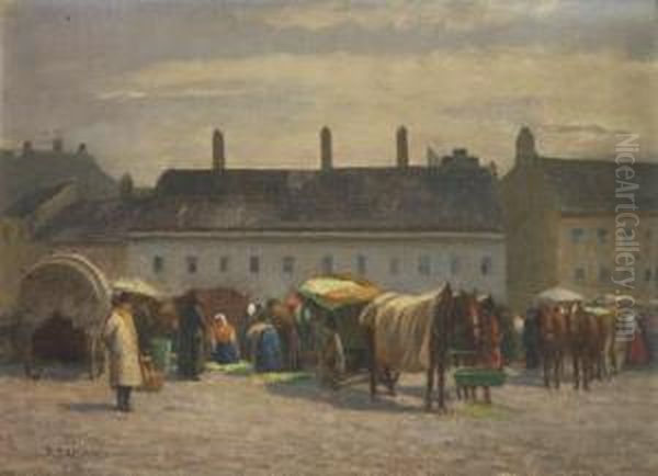 Marktplatz Oil Painting by Constantin Damianos