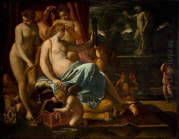 Venus Adorned by the Graces Oil Painting by Annibale Carracci