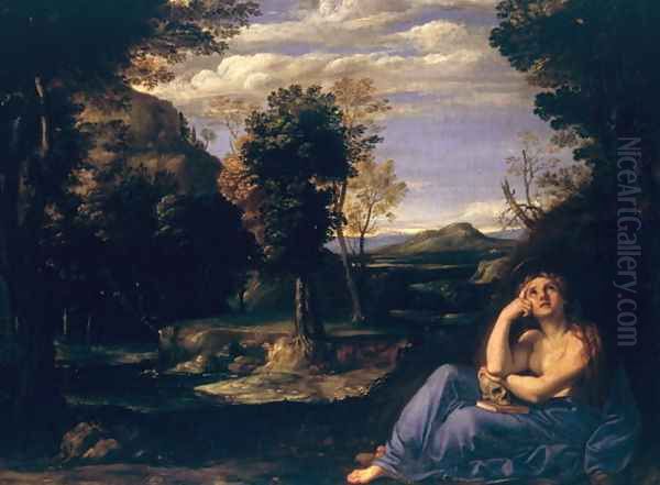 Mary Magdalene in the Desert Oil Painting by Annibale Carracci