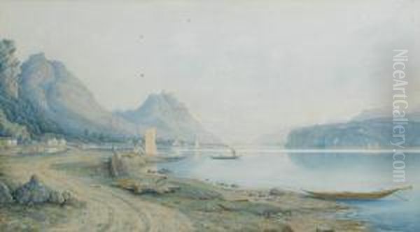 Lake Thun Oil Painting by Francis Danby