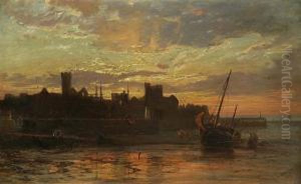 Stimmungsvolle Hafenansicht Im Abendrot Oil Painting by Francis Danby