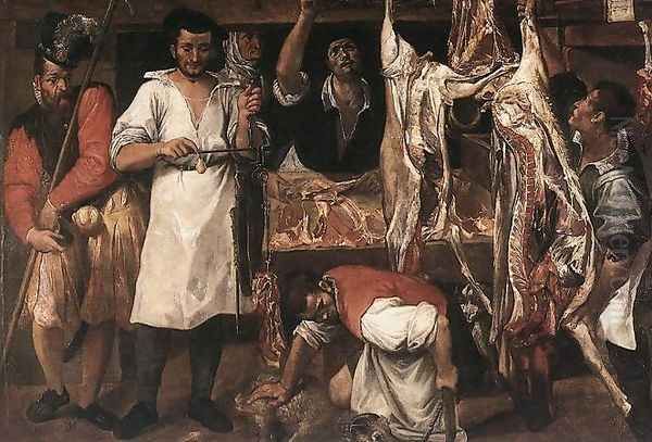 The Butcher's Shop Oil Painting by Annibale Carracci