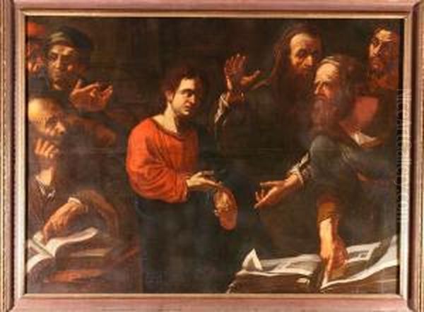 The Scholars And The Saint Oil Painting by Cesare Dandini