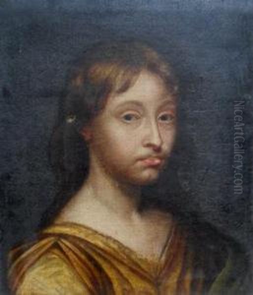 Portrait Possibly Depicting A Saint, Head And Shoulders, Wearing A Golden Robes Oil Painting by Cesare Dandini