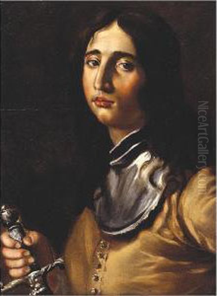 Portrait Of A Young Soldier With A Lance Oil Painting by Cesare Dandini