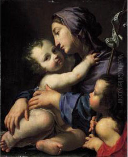 Madonna Col Bambino E San Giovannino Oil Painting by Cesare Dandini