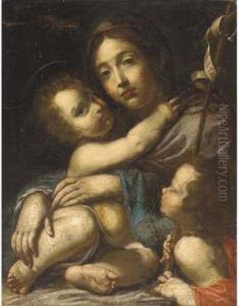 The Madonna And Child With The Infant Saint John The Baptist Oil Painting by Cesare Dandini