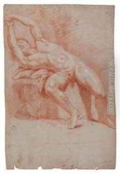 A Male Academy Nude Oil Painting by Pietro Dandini